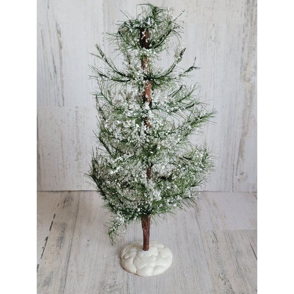 Lemax Snow fallen green tree‎ Village accessory Xmas snow